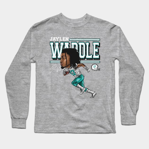 Jaylen Waddle Miami Cartoon Long Sleeve T-Shirt by Buya_Hamkac